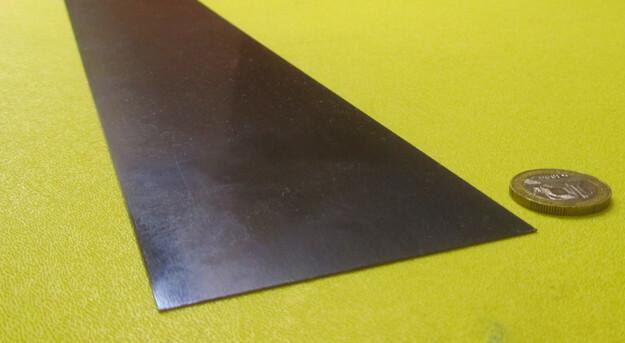 1095 Hard Blue Tempered Spring Steel Shim .015″ Thick x 3.00″ Wide x 600″ Long