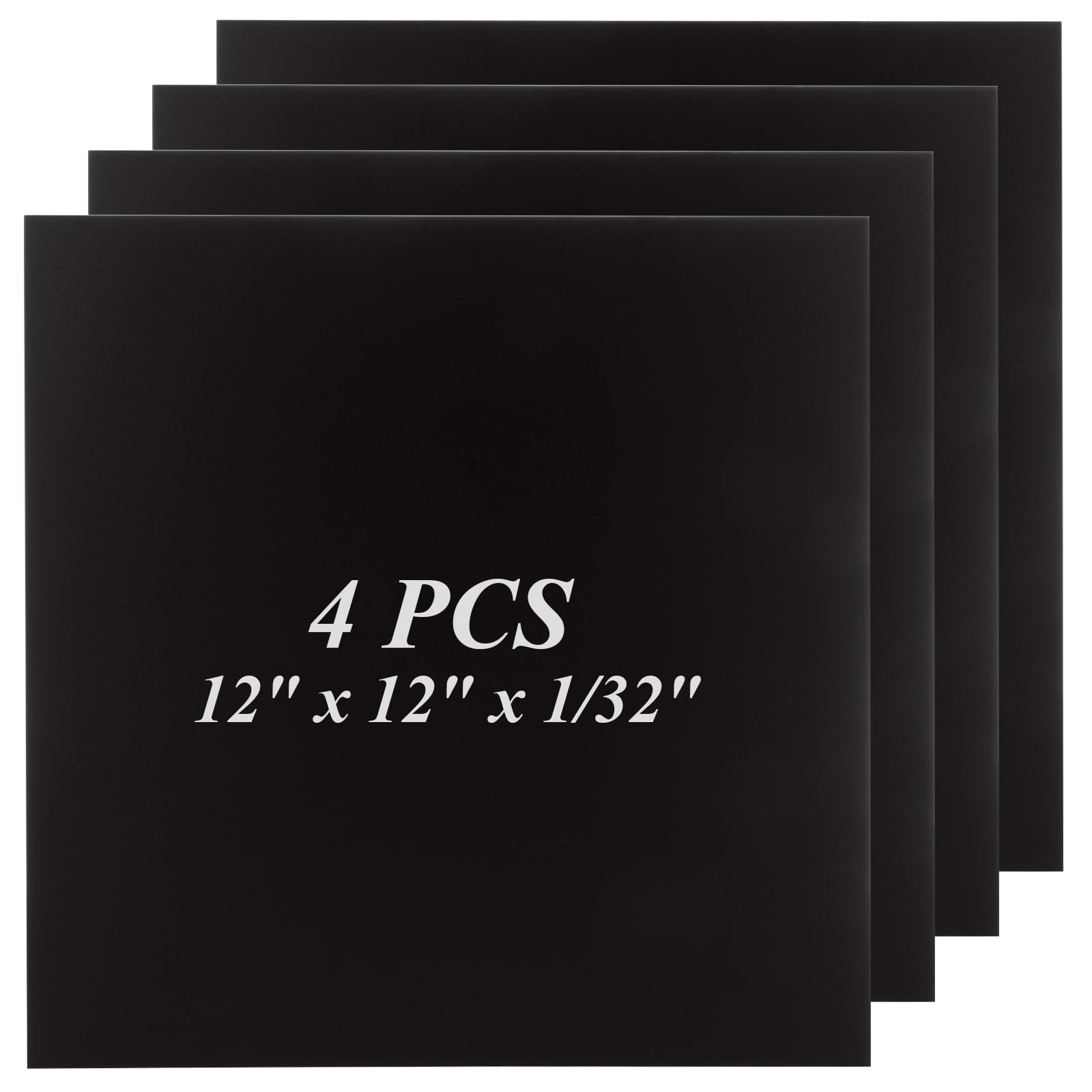 4 PCS 12x12x1mm Black Anodized Aluminum Sheet Flat Metal Plate Laser Engraving