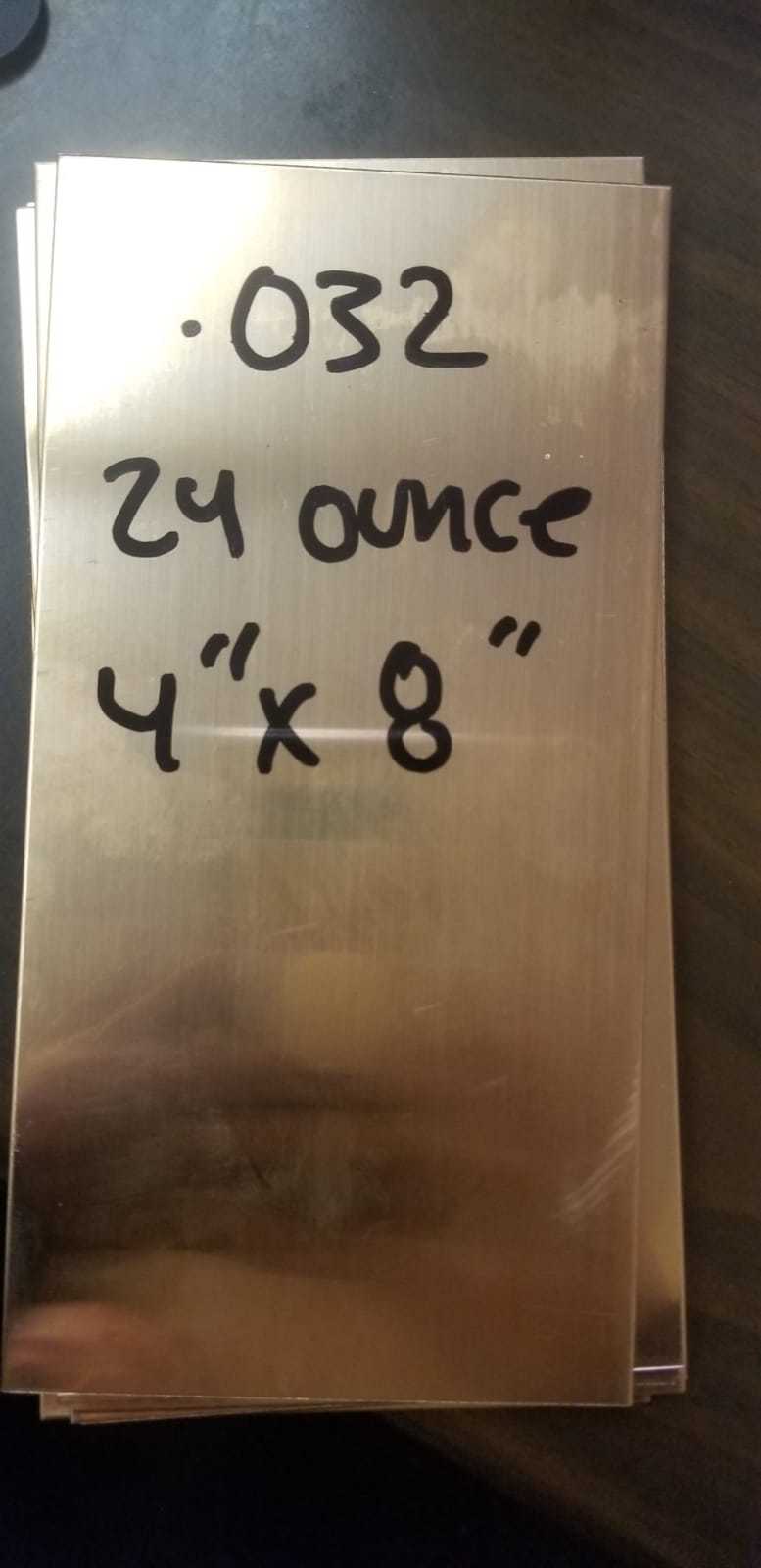 1 Copper Sheet .032″ 24 OZ C 10100 8″X4″