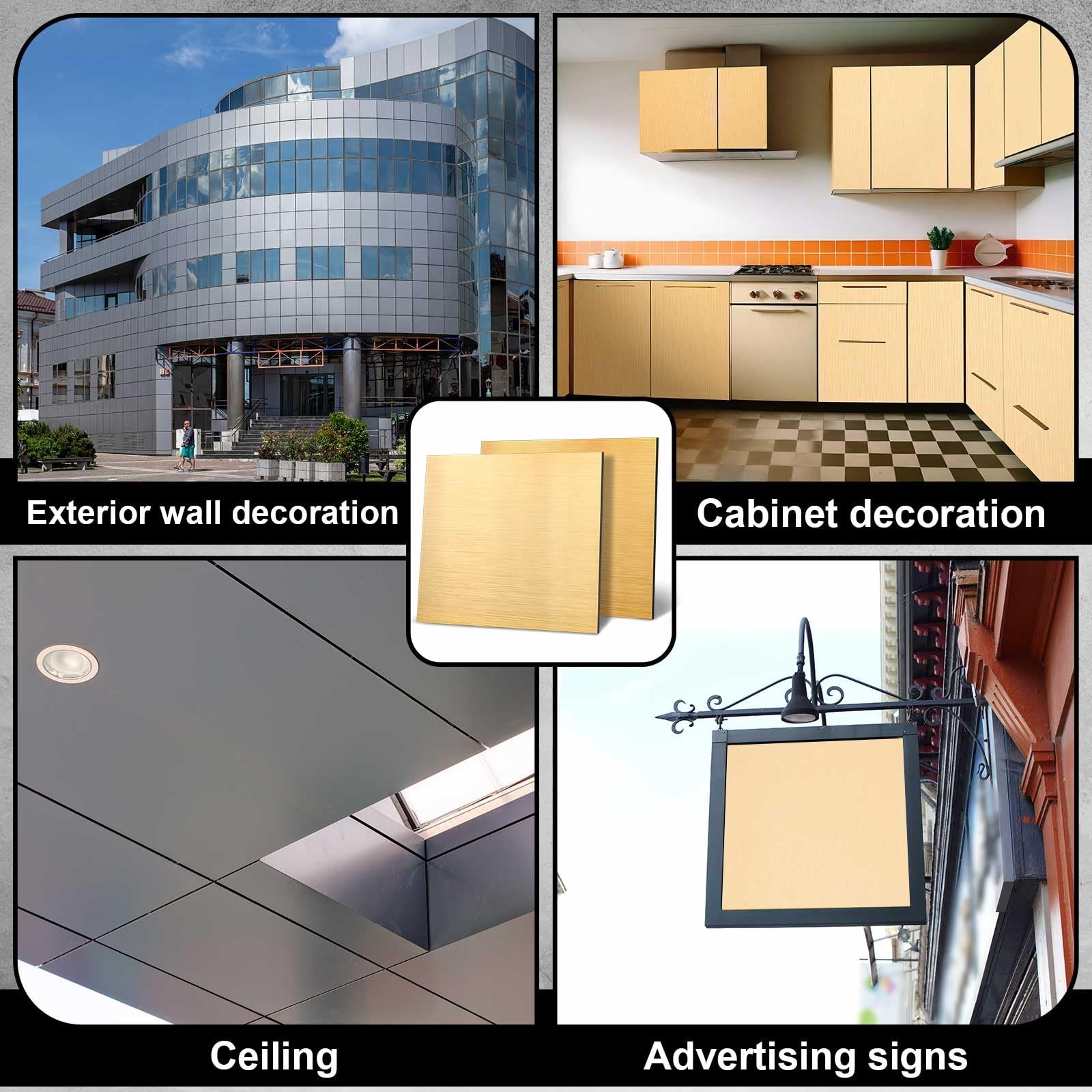 Blulu 2 Pcs Aluminum Composite Panel, 1/8″ Thick Rectangle Aluminum Plastic C…