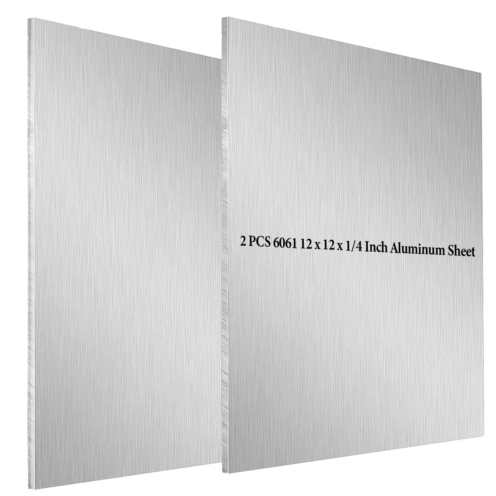 2 Pack 6061 12 x 12 x 1/4 Inch Aluminum Sheet, T6 Heavy Duty Flat Plain Multi…