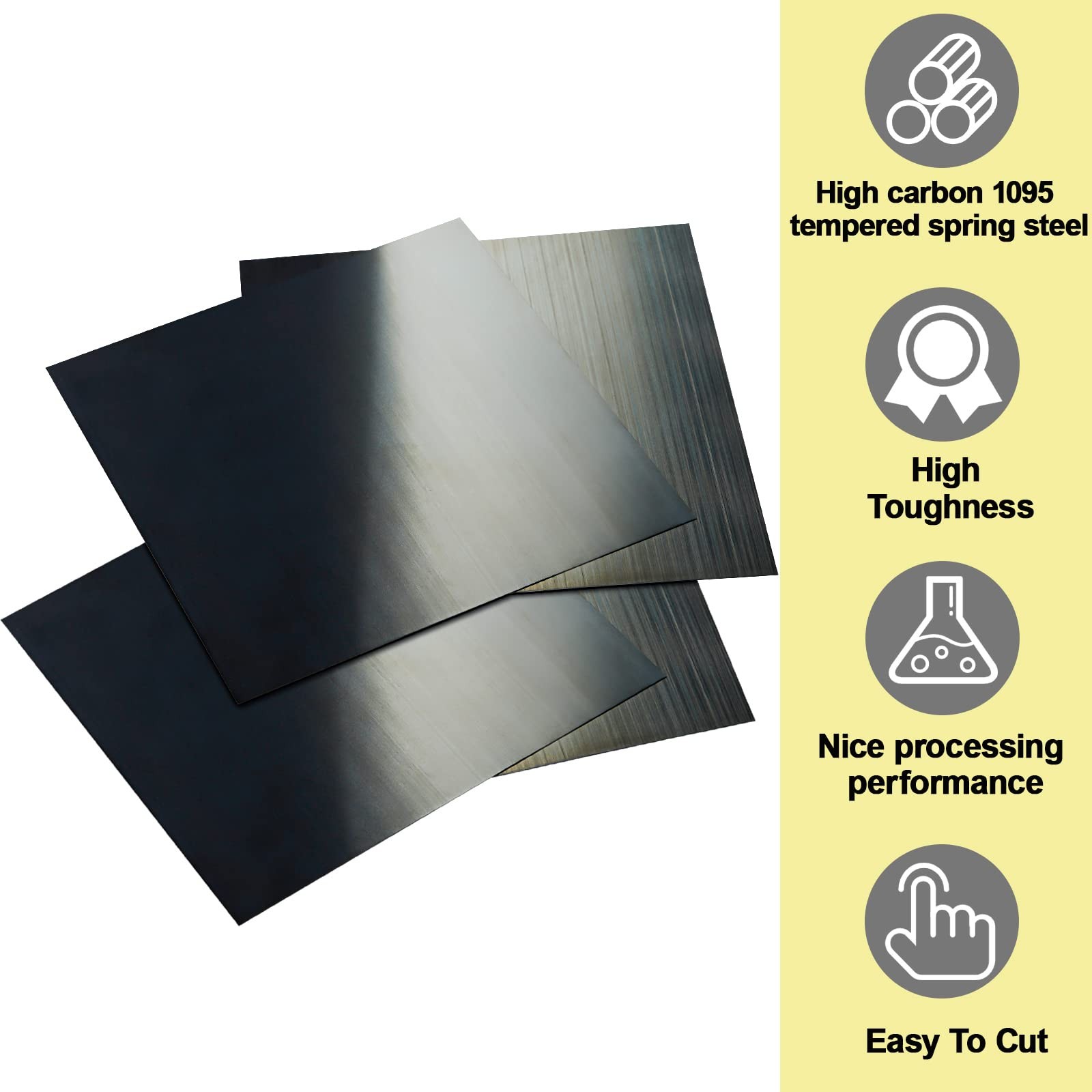 Blue Tempered Spring Steel Shim, 1095 Shim Sheet Assortment, Polished Finish,…