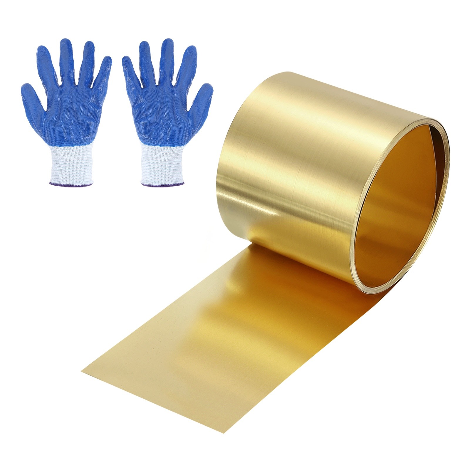 Brass Sheet Roll, 0.0008 x 1.18 x 39.4 Inch H62 Thin Brass Foil Strip Plate Shim