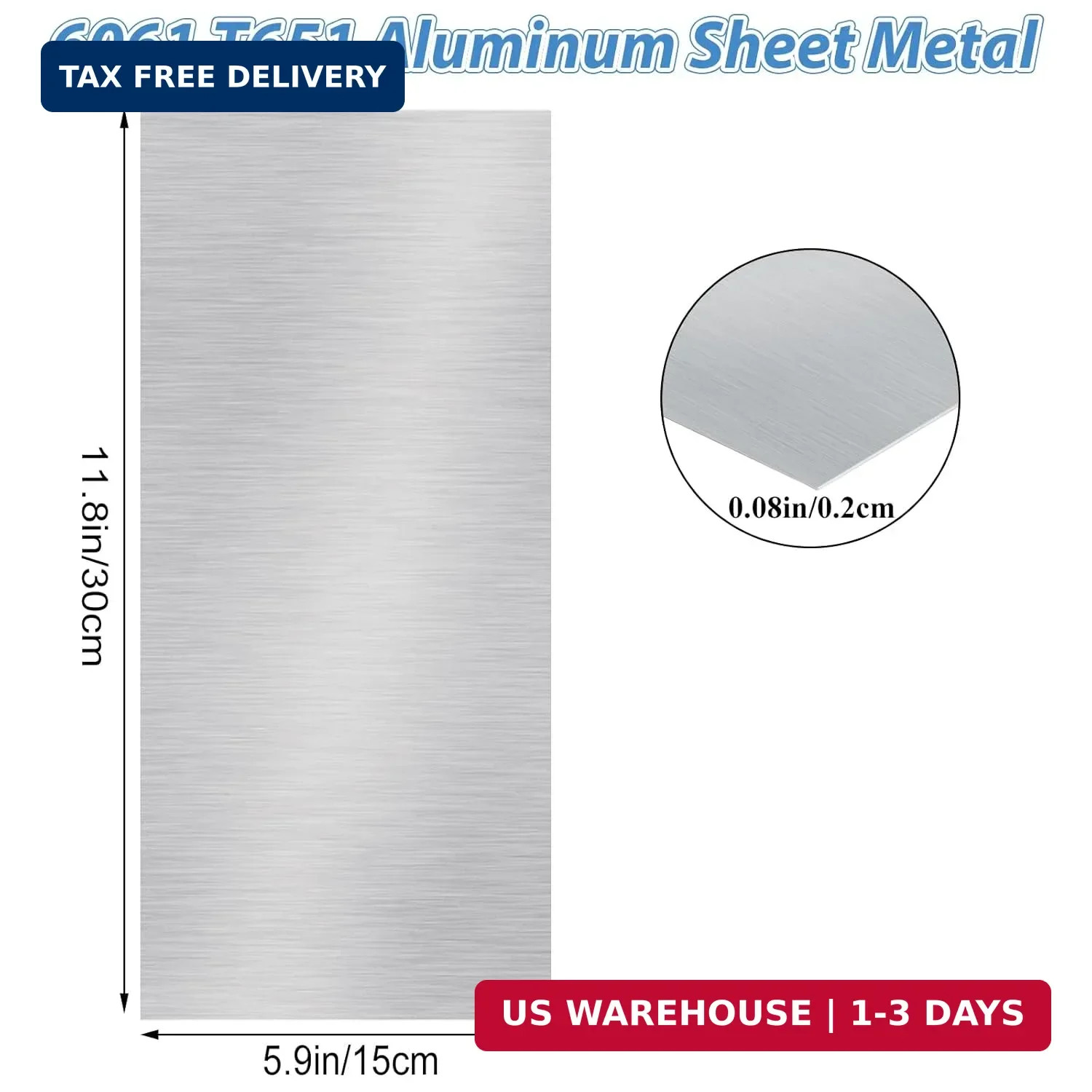 DAJAVE 4 Pack 6061 6×12 Aluminum Sheet 5/64 (0.08″) Inch Aluminum Plate, Thin Al