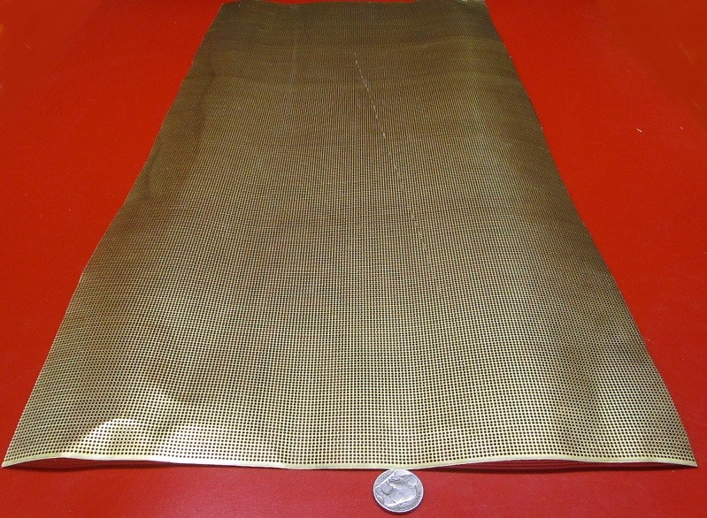 Brass Perforated Extra Thin Sheet, .016″ Thick x 24″ x Per Ft”, .045″ Hole Dia.