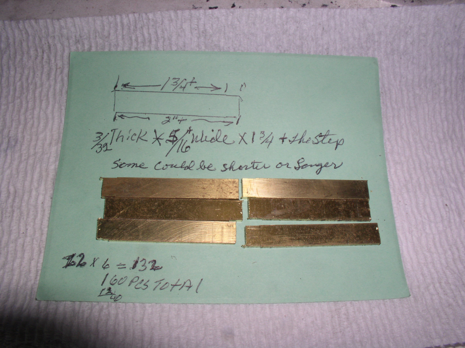 6 PCS. 3/32″ X 5/16″ X 1 3/4″+ LONG SOLID BRASS FLAT SHEET LASER DROPS