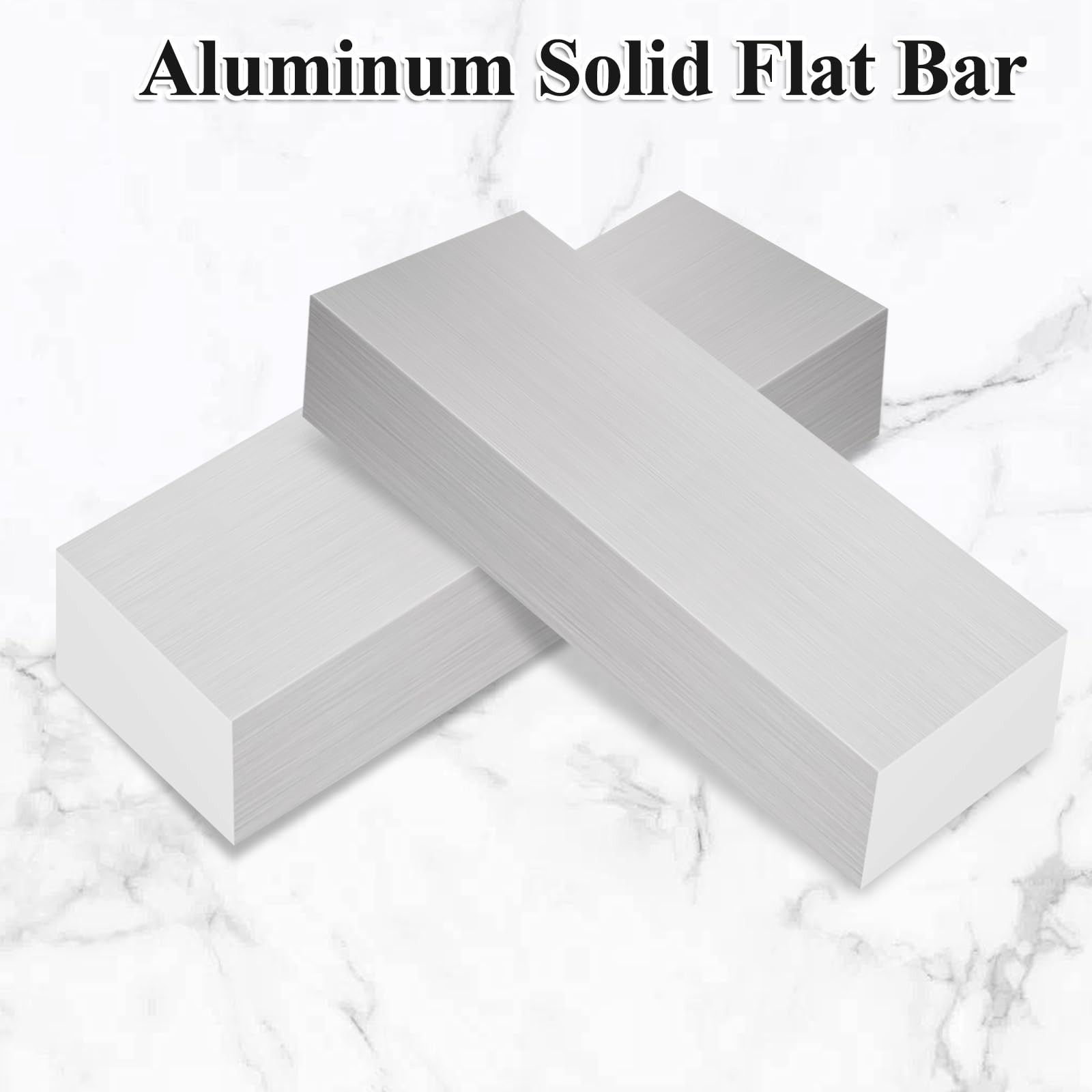 4PCS 1x2x8 Inch Square Aluminum Flat Bar, 6061 T6 Solid Block, 25MM Thick Stock