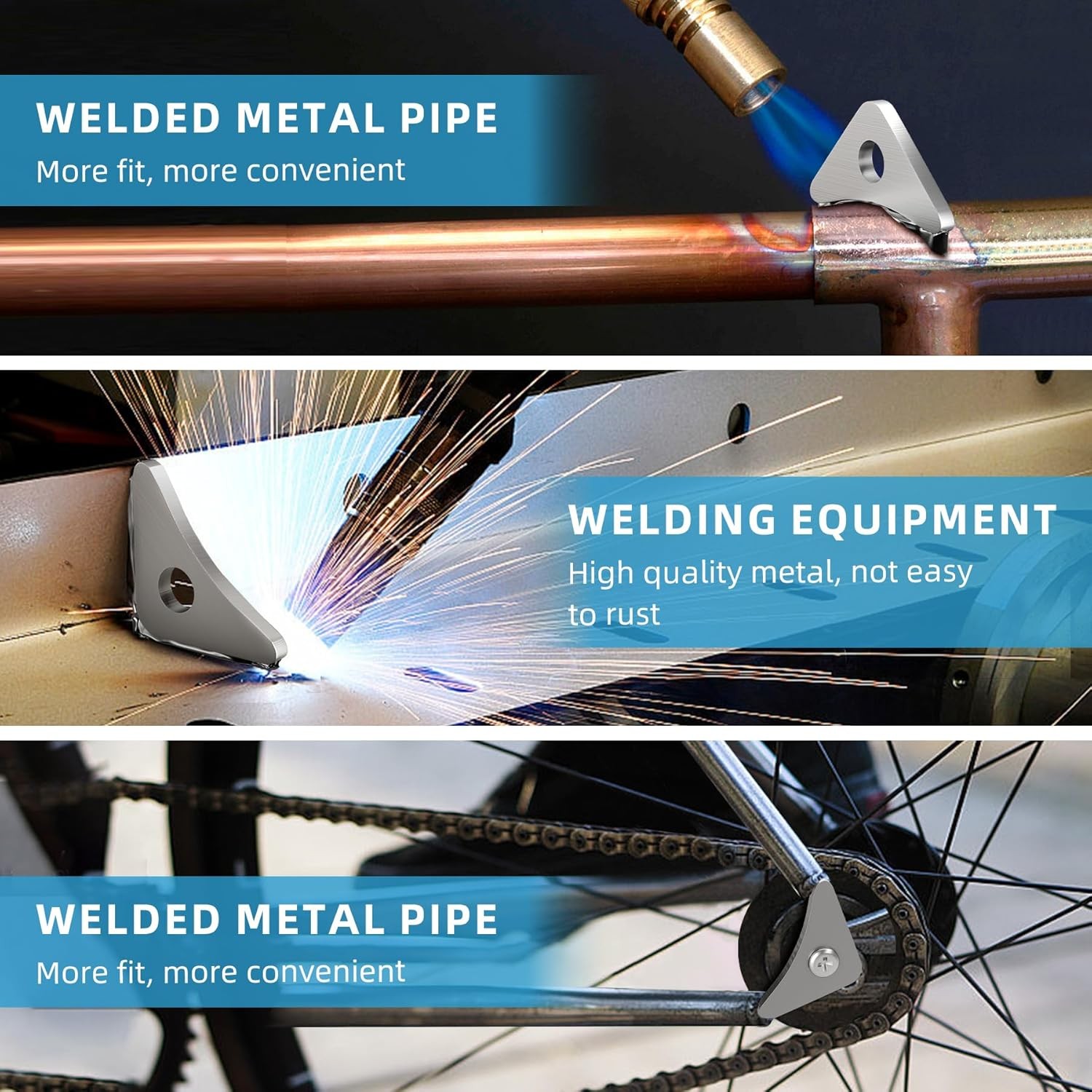 10 Pcs Weld on Tabs with 1/2″ Holes, Weld on Steel Gussets, Weld on Shock Mounts