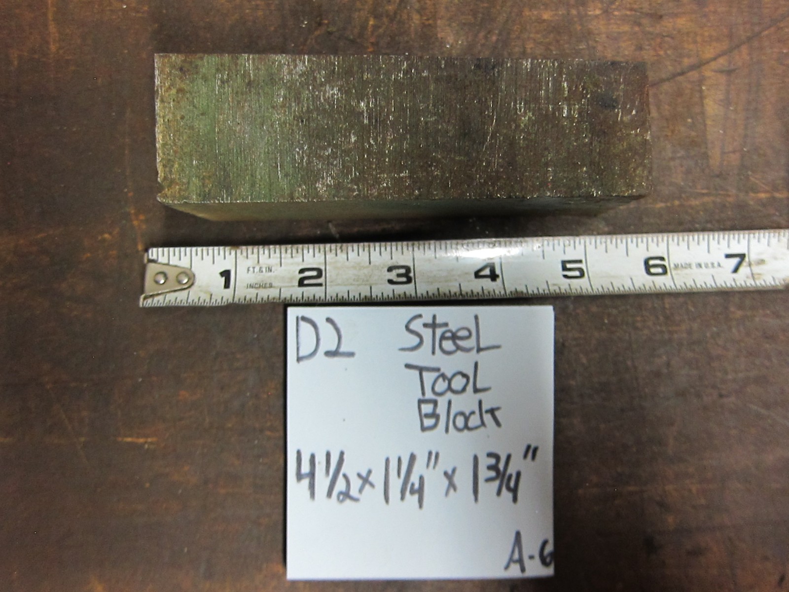 D-2 Tool Steel 4.5” x 1.25″ x 1.75” Thick D2 Tool Steel Block