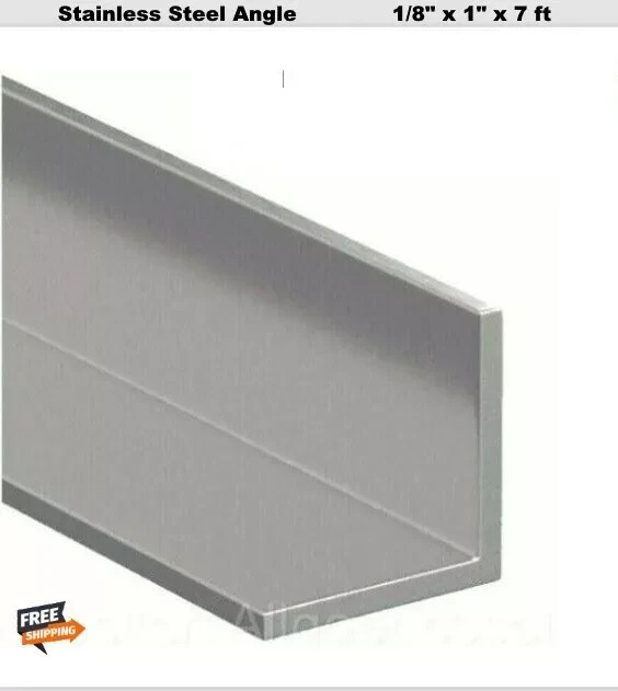 Stainless Steel Angle Iron 1/8″ x 1″ x 7 Ft 90 Degree Hot Rolled 304 Mill Finish