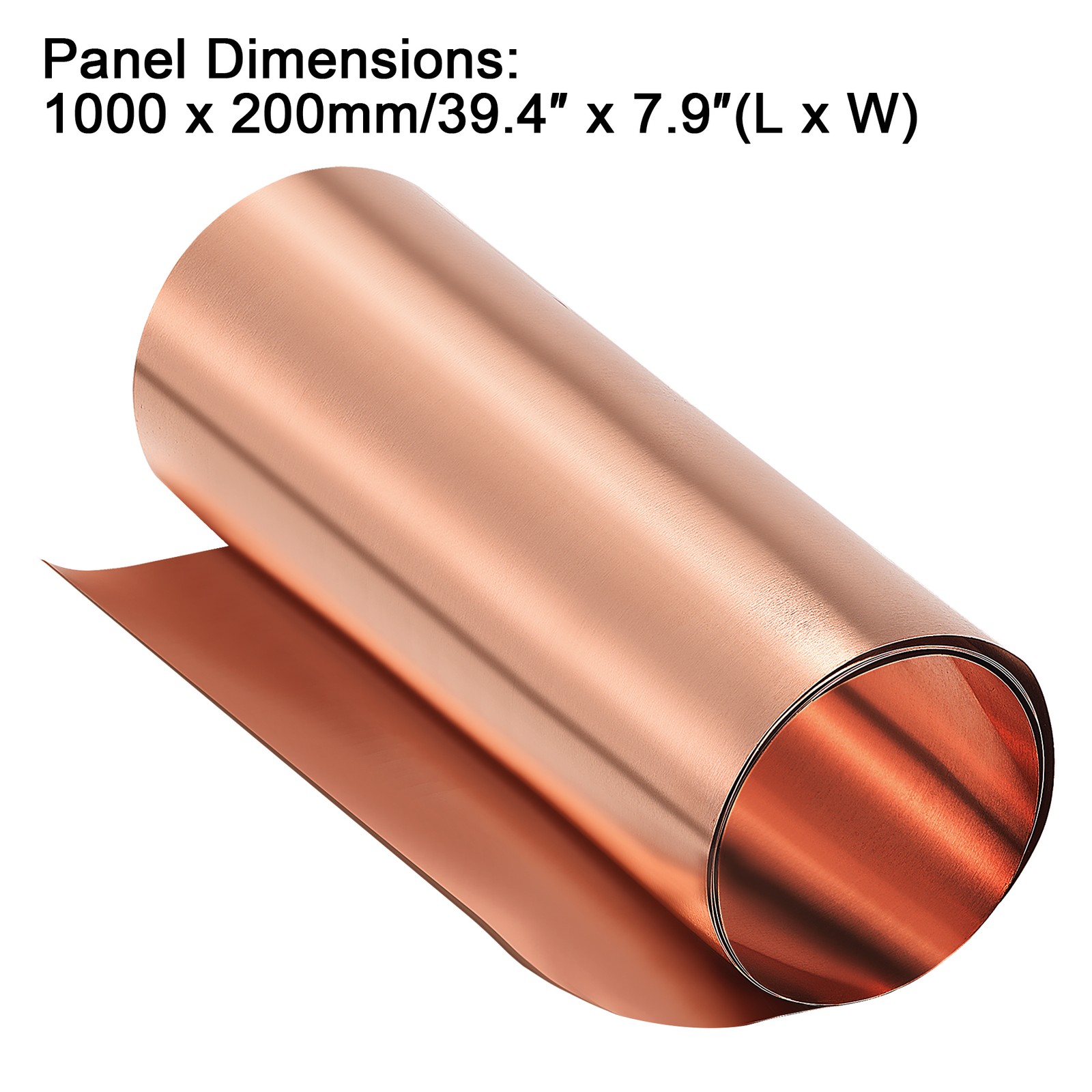 39.4″ x 7.9″ Metal Foil Plate for DIY Projects Copper Roll 0.1mm Thickness