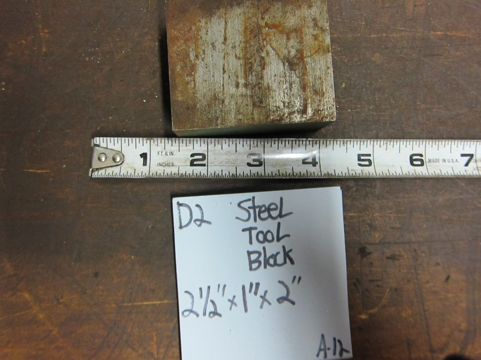 D-2 Tool Steel 2.5” x 1″ x 2” Thick D2 Tool Steel Block