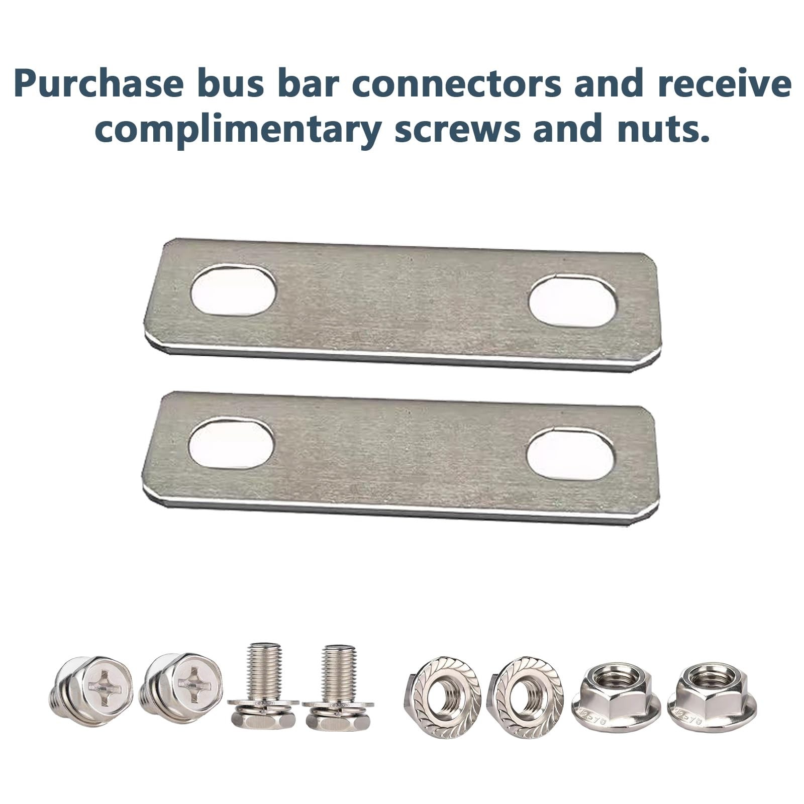 4 PCS Pitch Row 2.2 Inch Bus Bars Connector Red Copper Nickel Plated 3.2V Cell