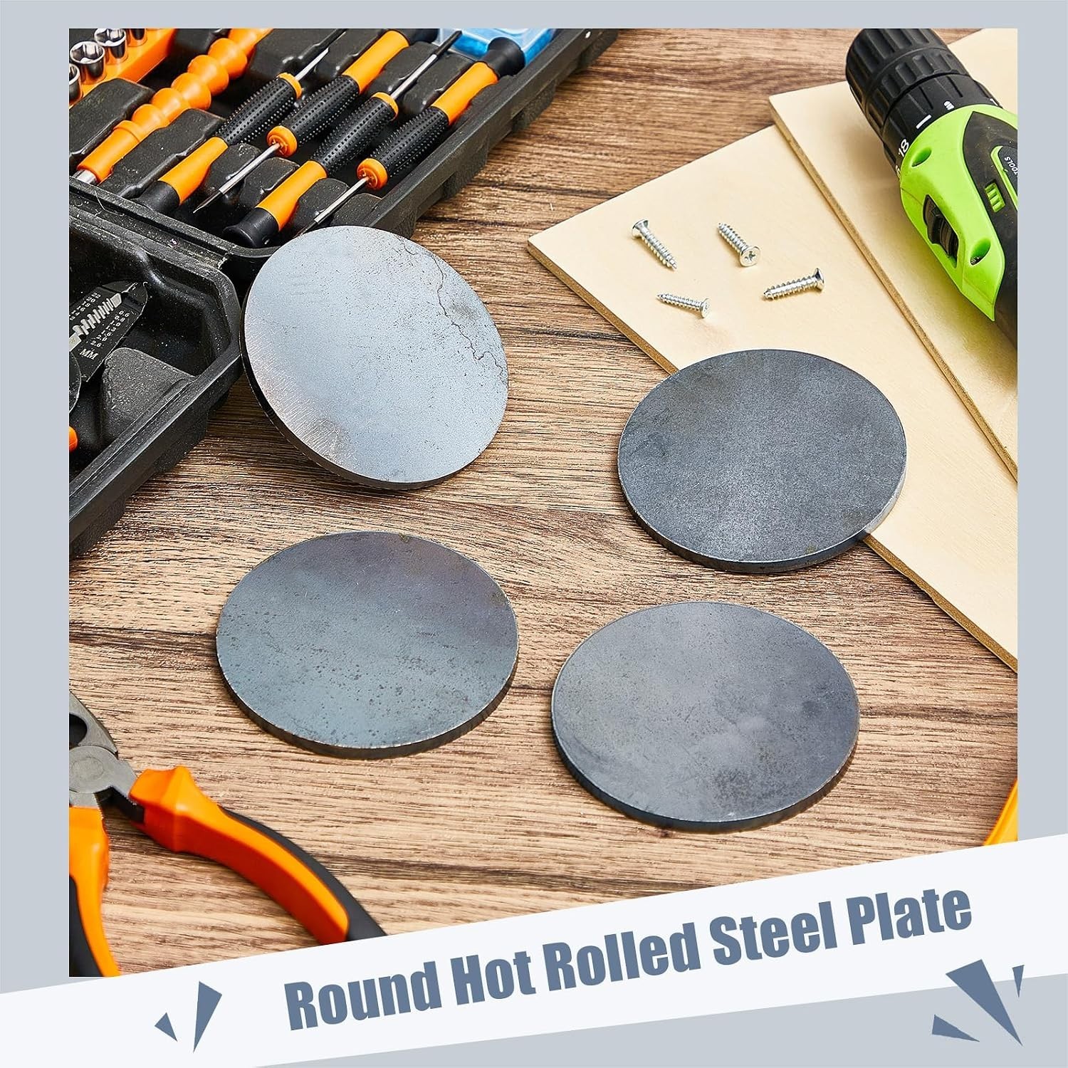 4 Pack of 4″ Dia x 1/4″ Thick Weldable A36 Steel Plates for Versatile Projects