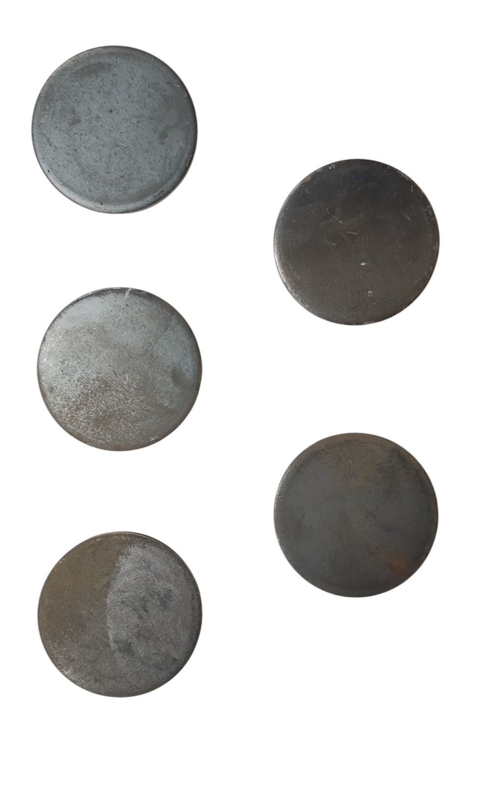 Steel Base Plates, Raw, 3 Inch Diameter, 1/4 Inch Thick, Round, Pack of 5