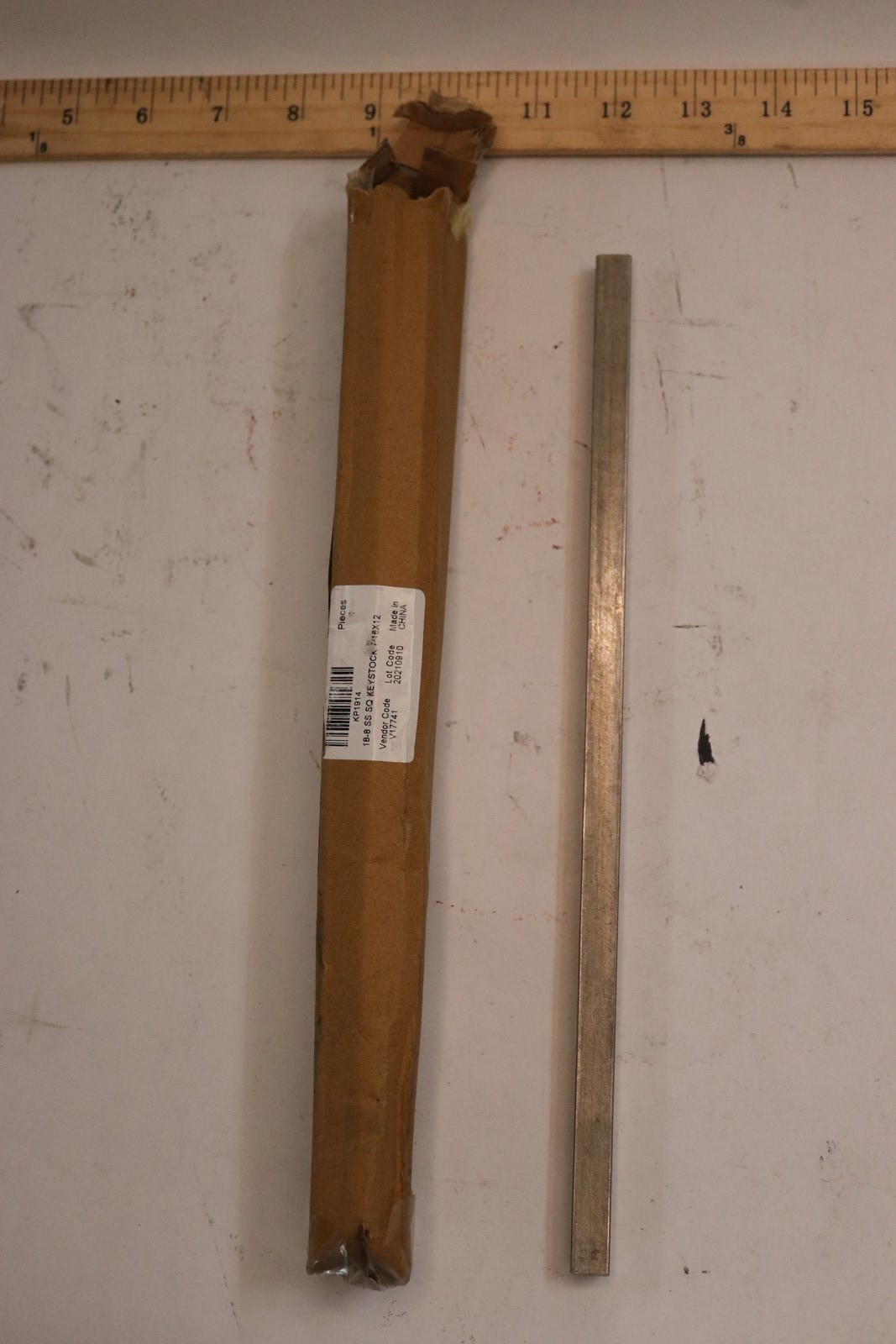 Stainless Steel Key Stock 12″ x 219/500″ Wd x 219/500″ Ht KP1914