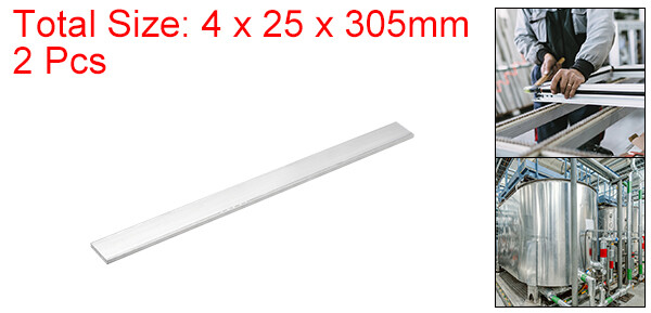 2pcs Square Aluminum Bar 3/16″ Thick 1″ Width 12″ Length