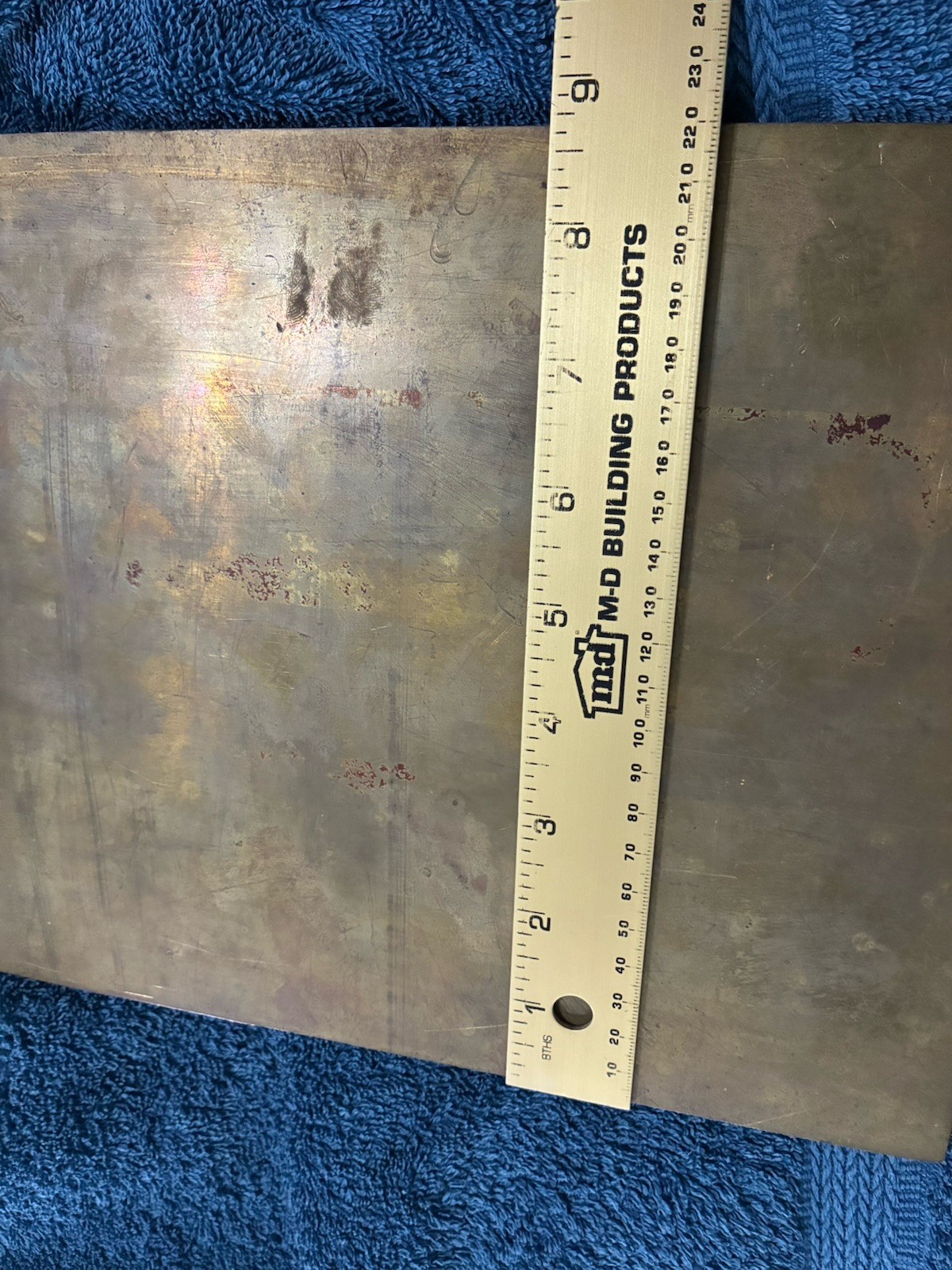 1/4″ BRASS ALLOY SHEET – 11 1/8” x 8 11/16” x 1/4” Engraving Blank