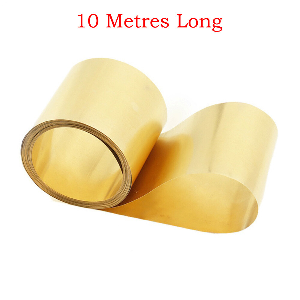 10m Long Brass Foil Belt Metal Sheet Plate Model Making 0.01mm-0.2mm Thick