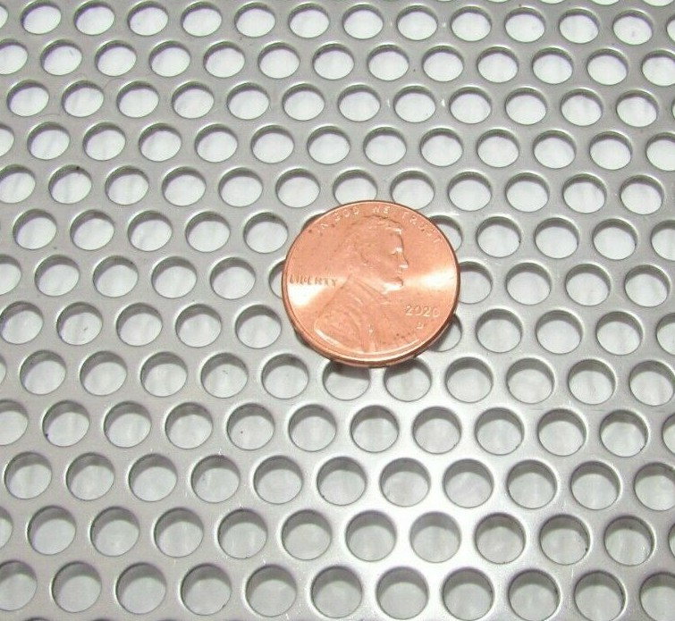==3/16″ HOLES-18 GAUGE-304 STAINLESS STEEL PERFORATED SHEET 12″ X 24″==