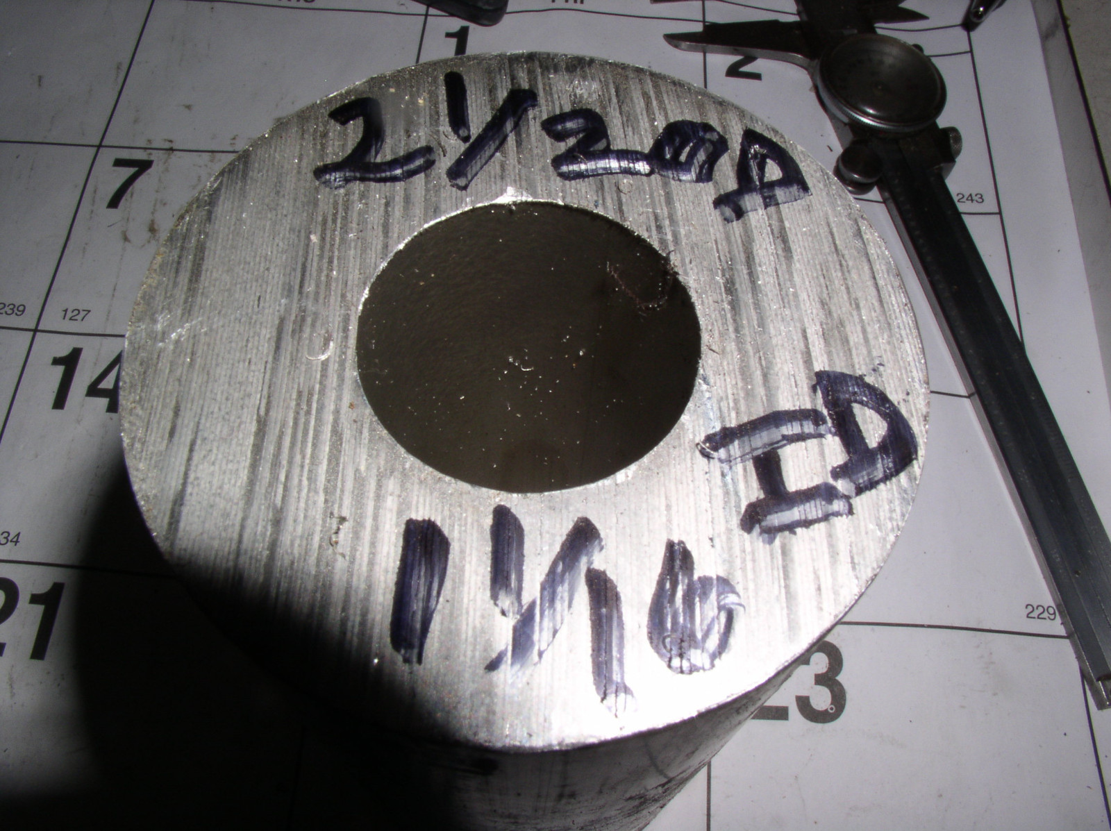 CORED ALUMINUM TUBEING SPACERS 2 1/2″ DIA.X 1 1/16″ ID (6061 )4 3/4″ +SPACERS.
