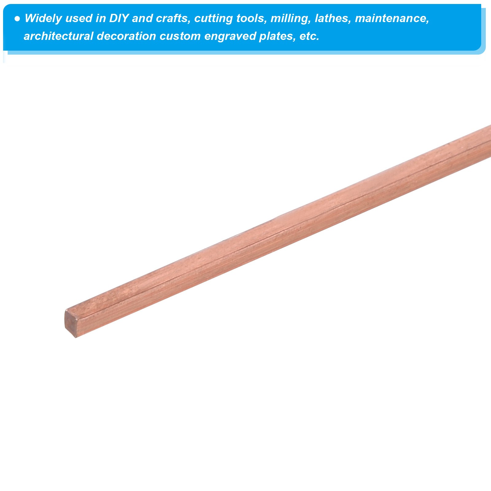 1/16 x 1/16 x 20″ T2 Copper Square Bar, 2pcs Solid Flat Mill Stock