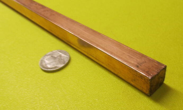 182 Copper Square Bar 1/2″ Thick x 1/2″ Wide x 6 Foot Length