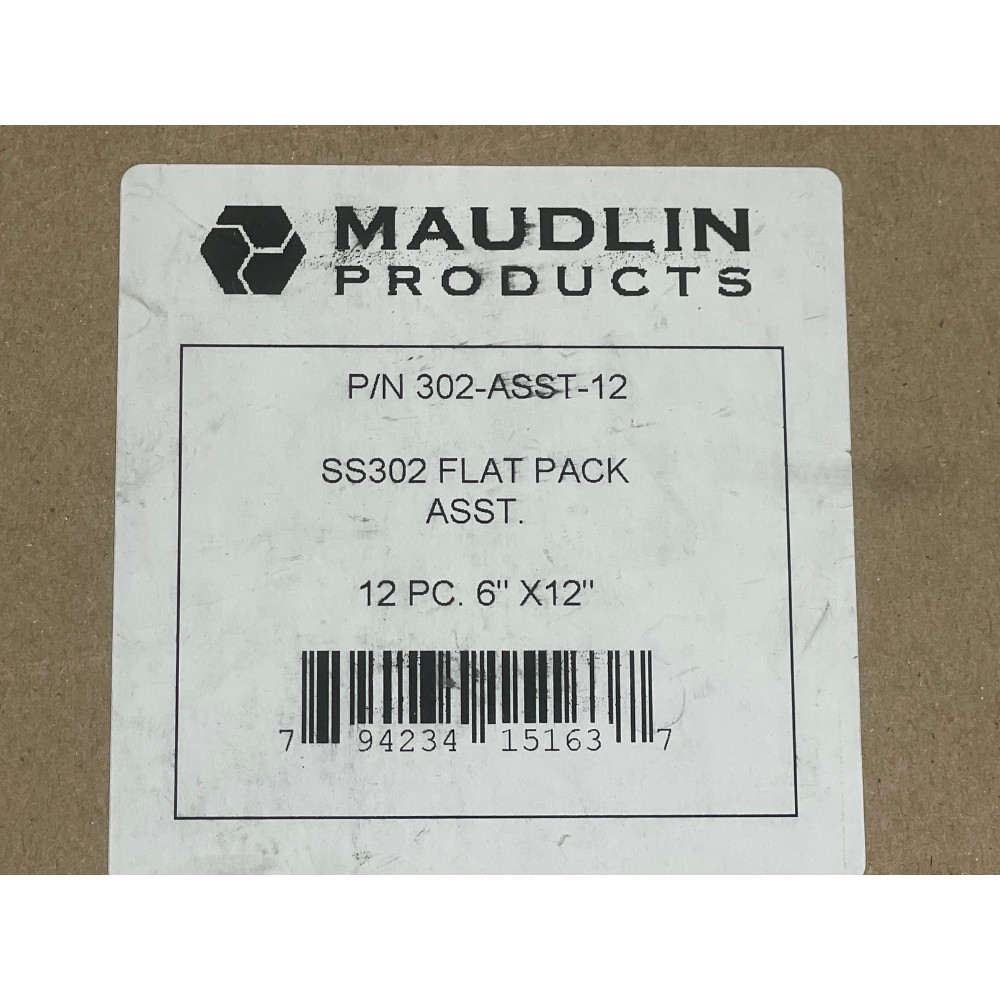 Maudlin Products 302-ASST-12 0.001″-0.015″ 12-Piece SS Shim Stock Sheet –