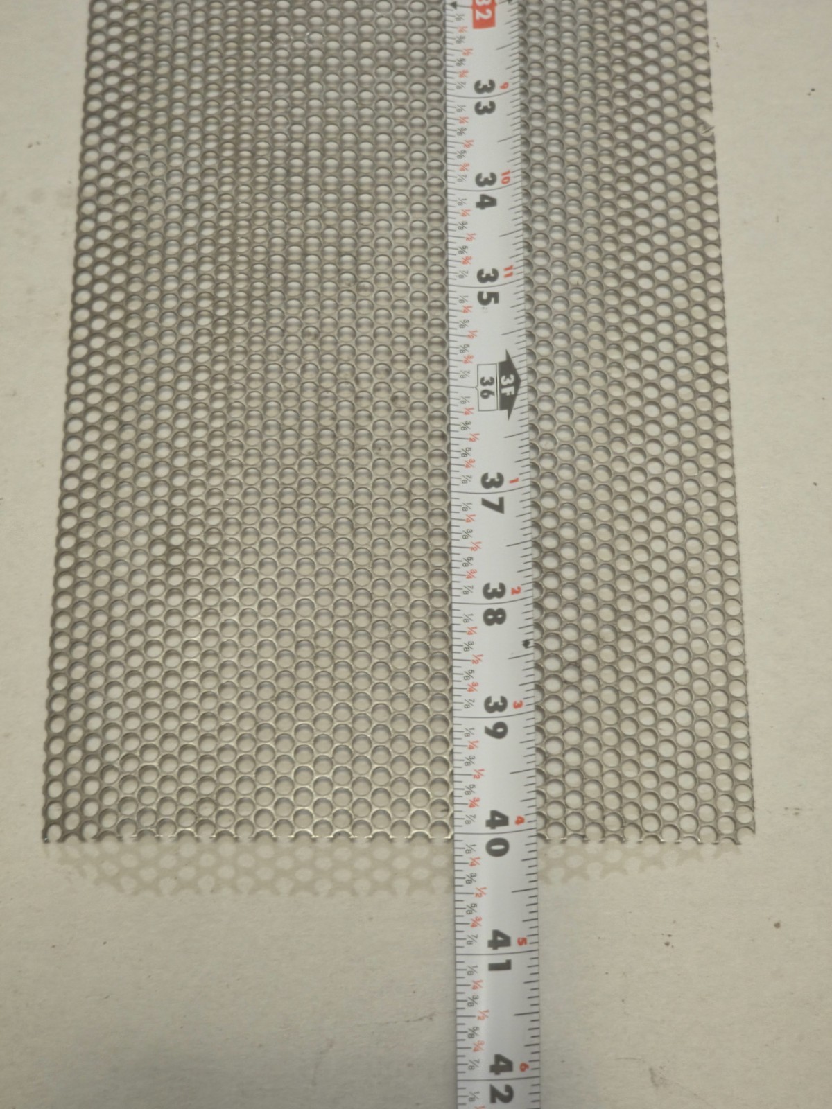 22 Gauge Stainless Steel Perforated Sheet 0.032″ 1/8″ Holes 3/16 Centers 6″ x 40