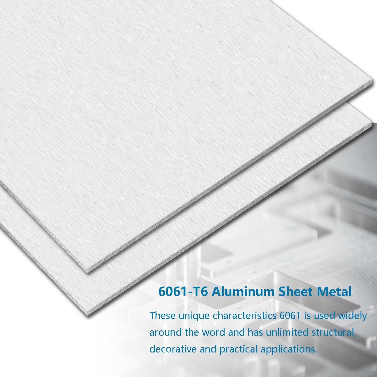 1/4 Inch Thick 6061 Aluminum Sheet Plate 6×12 Heavy Duty Structural Base