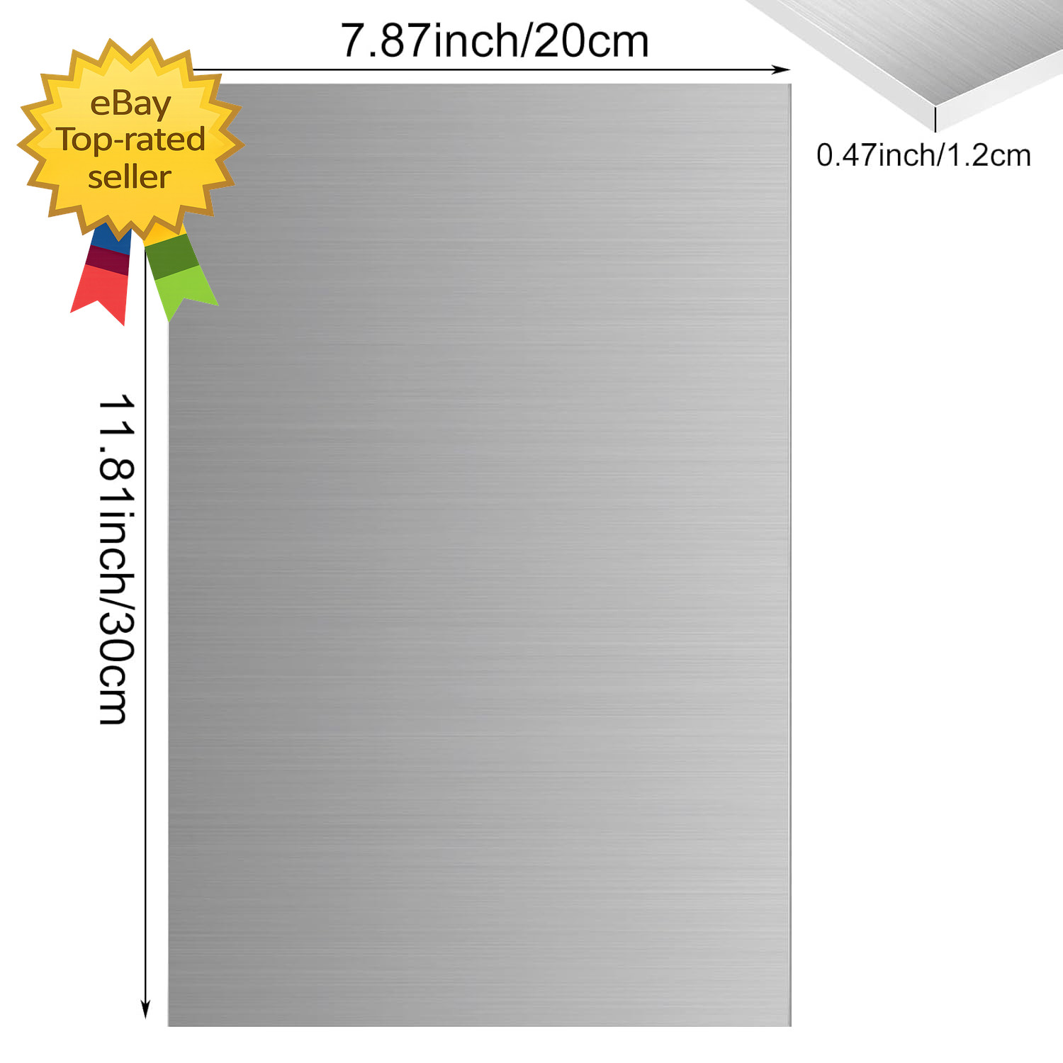 6061 T6 Aluminum Sheet 8X12X1/2 Inch Thickness Durable Aluminum Plate Metal