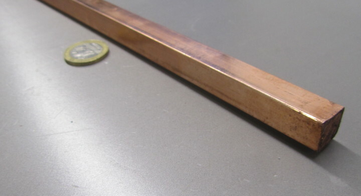 182 Copper Square Bar 1/2″ Thick x 1/2″ Wide x 6 Foot Length