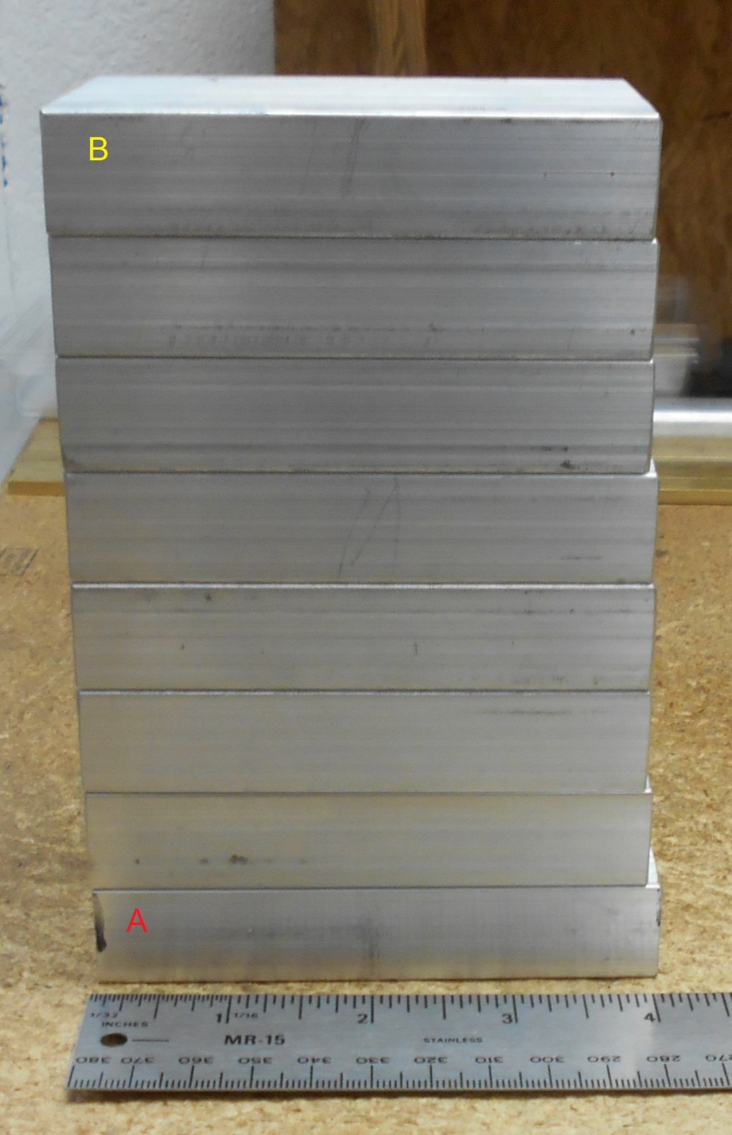 (8) pcs Aluminum 6061 flat mill stock 3/4″ x 2-1/2 x 3-7/8″ bar stock – CUTOFFS