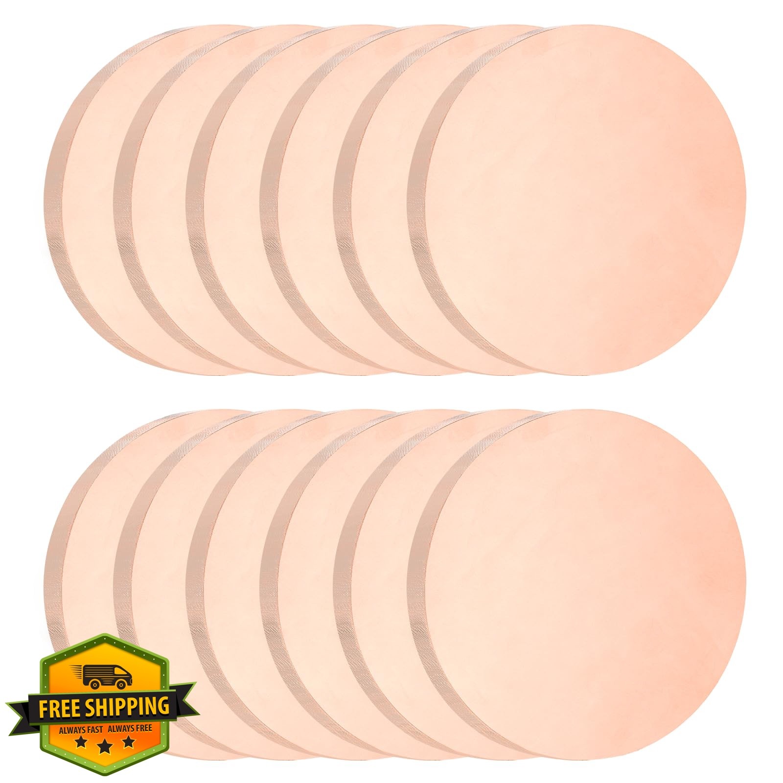 uxcell 12pc 0.8mm x 15mm Copper Round Plate