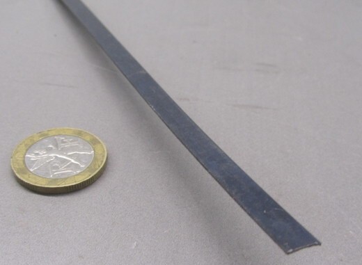 1095 Hard Blue Tempered Spring Steel Shim .008″ Thick x .250″ Wide x 300″ Long