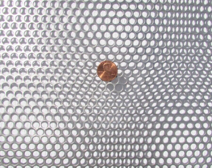 1/4″HOLES ON 5/16″CENTER–16 GA.-STAINLESS PERFORATED SHEET- -5″ X 12″