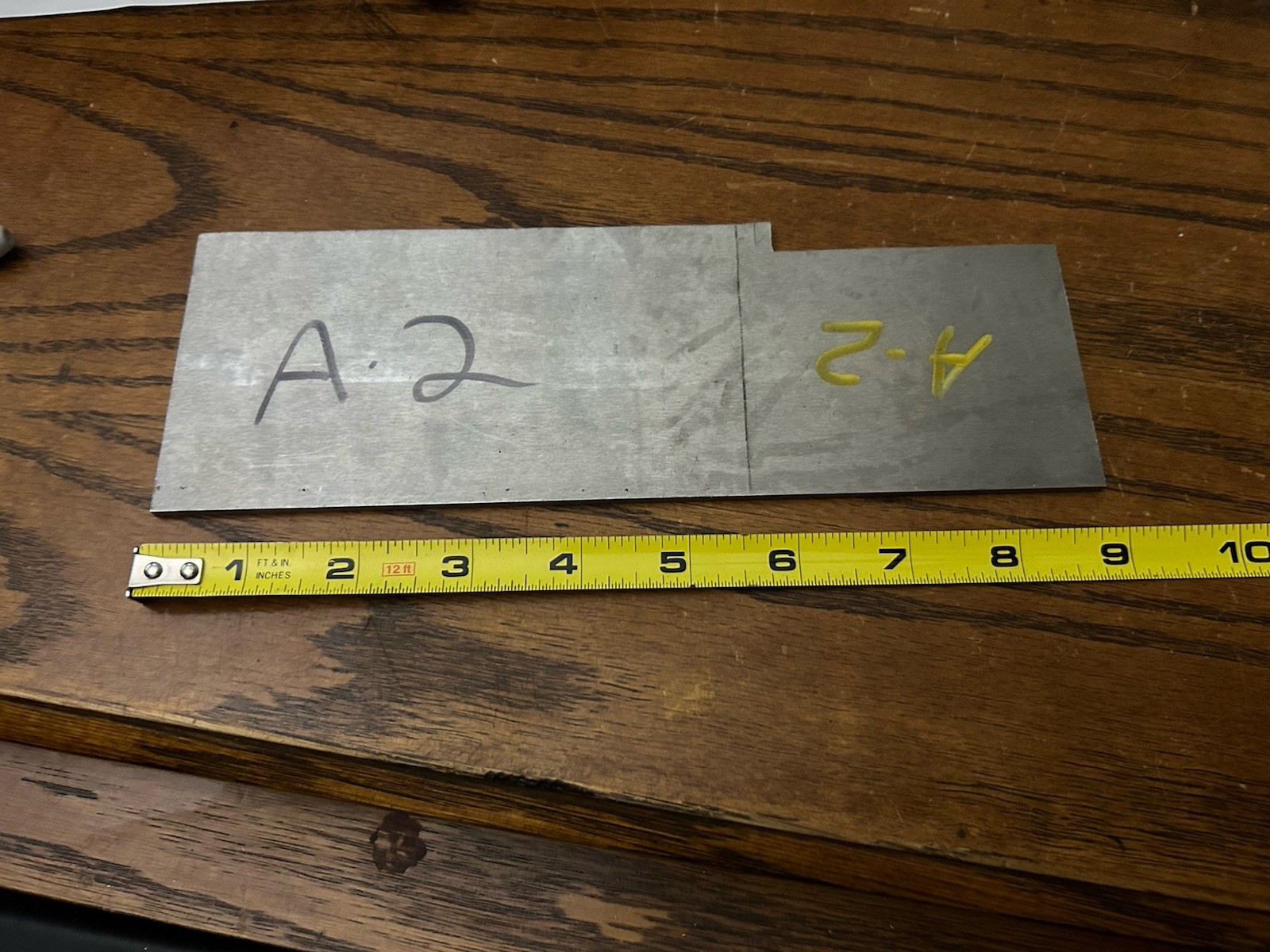 A2 Tool Steel, 1/8” x 2-1/2” x 8-3/4″, Flat Bar, Machine Stock