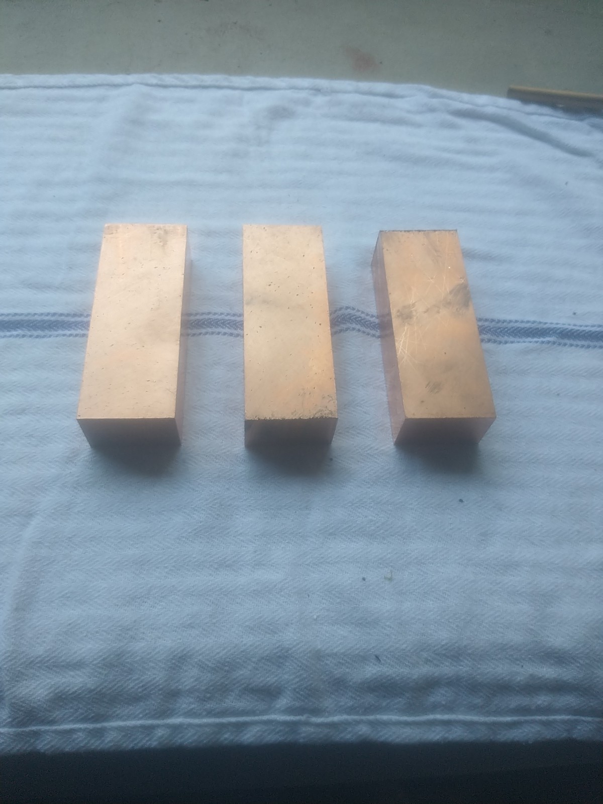 Lot Of 3pcs C110 Copper Bars 1X1 1/2 X 4 1/8 Long You Get 3bars For 40.00
