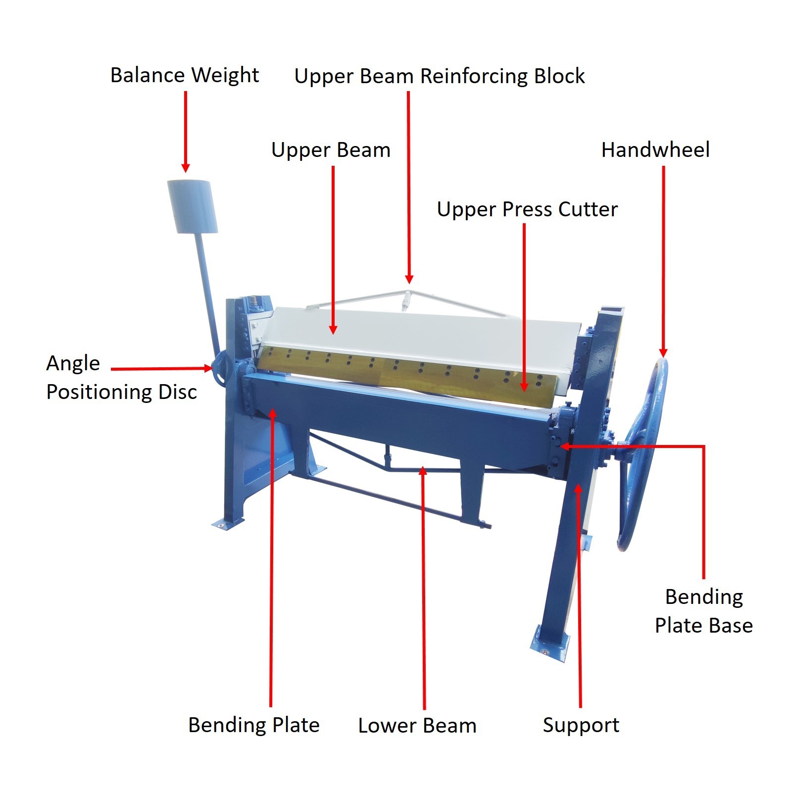 Manual Sheet Metal Bending Machine 1300mm/51” Steel Plates Process Device