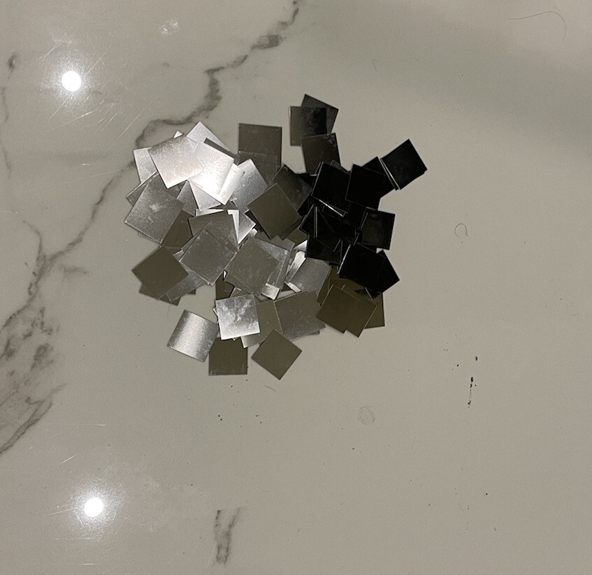 Spring steel V2A 1.4310 sheet 0.2x20x20mm 20 pieces