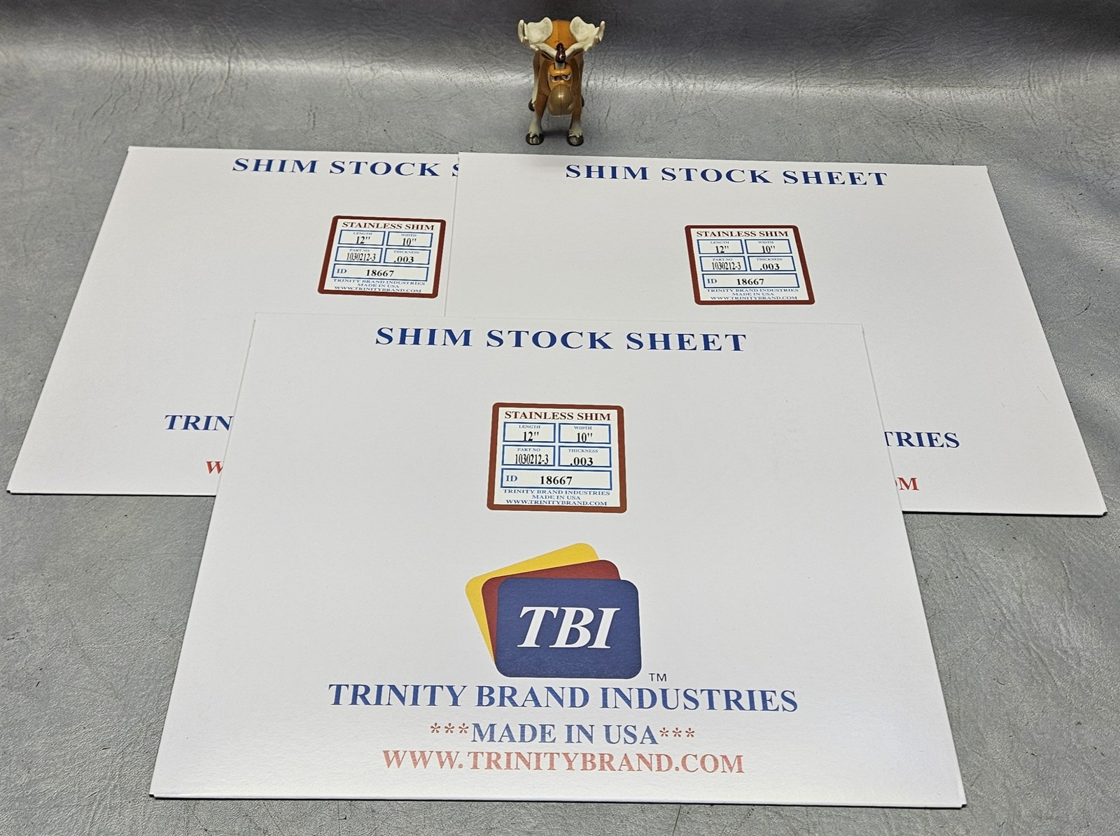 TBI 1030212-3 Full Hard Stainless Steel Shim Flat Sheet 10×12″ 302/304 Lot of 3