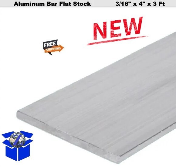 3/16″ Thick Aluminum Bar Flat Stock 4″ x 3 Feet Unpolished Finish Alloy 6061 NEW