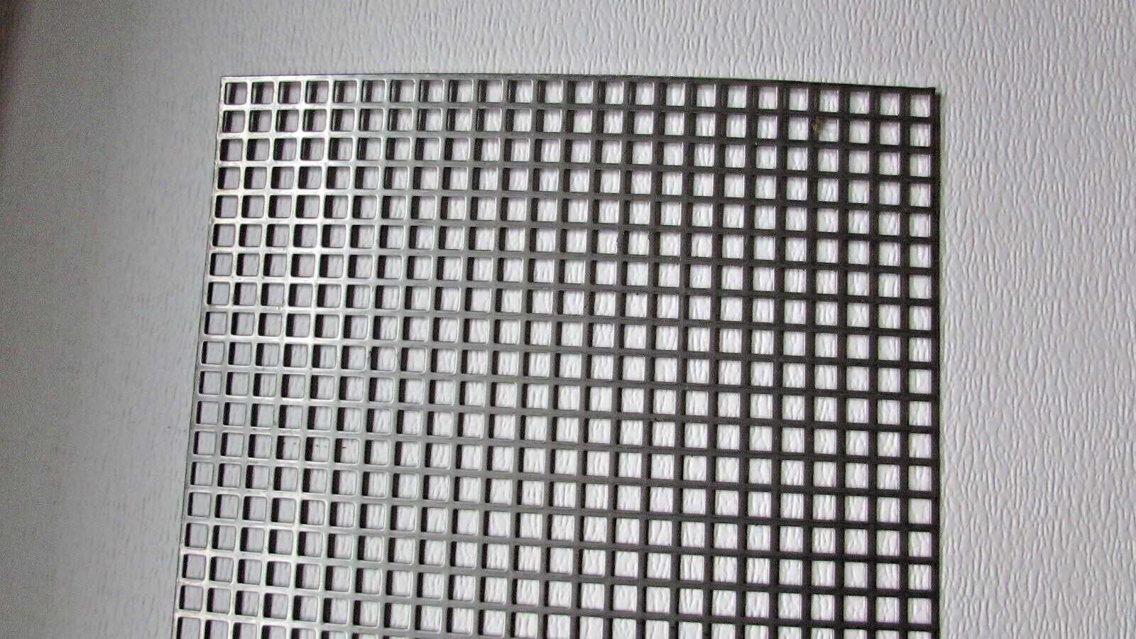 3/8″ SQUARE HOLE PERFORATED CARBON STEEL METAL 16 GA.- —-12″ X 24″