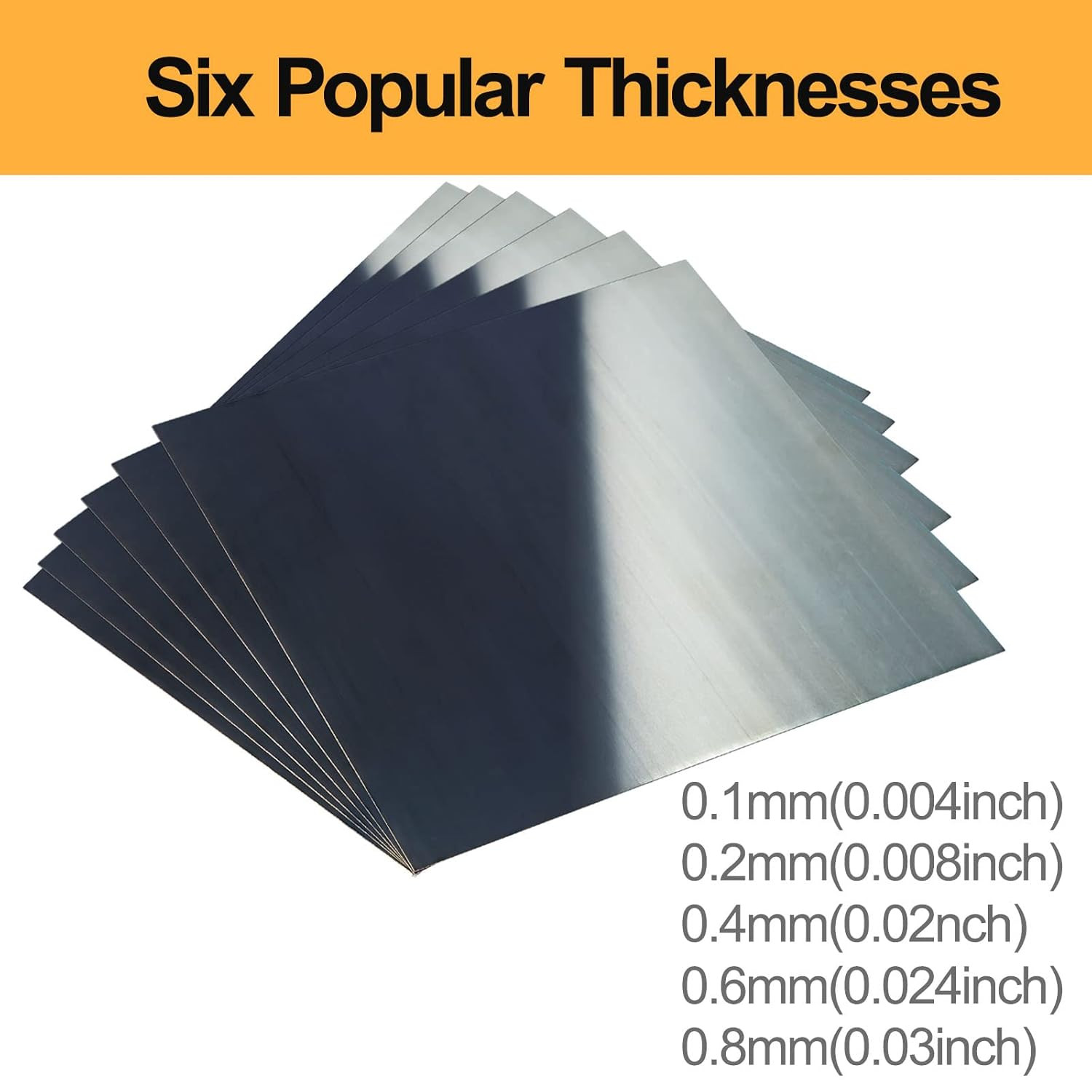 Spring Steel 1095 Shim Sheet Assortment, Blue Tempered, Polished Finish, Spring