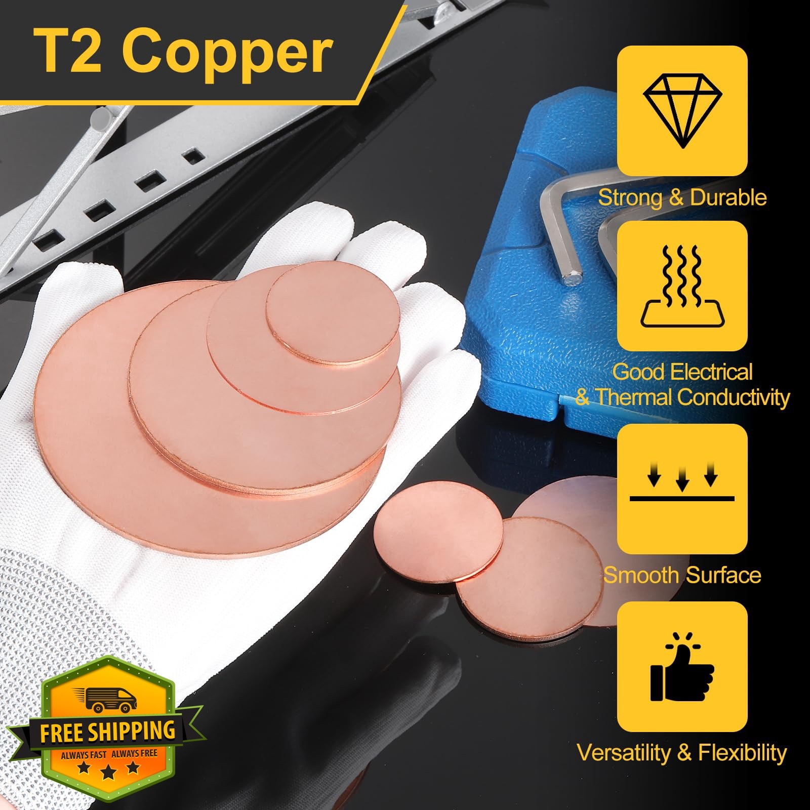 uxcell Copper Round Plate T2 1mmx35mm 6Pcs