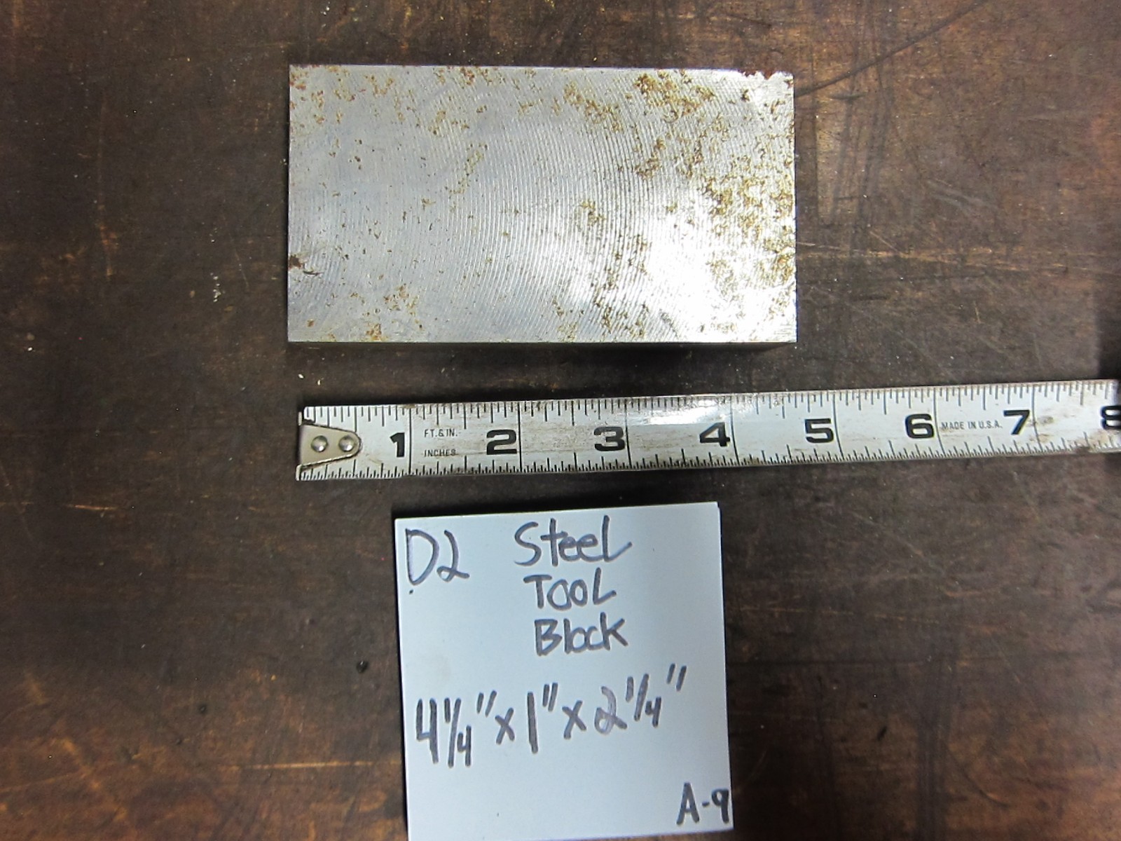 D-2 Tool Steel 4.25” x 1″ x 2.25” Thick D2 Tool Steel Block