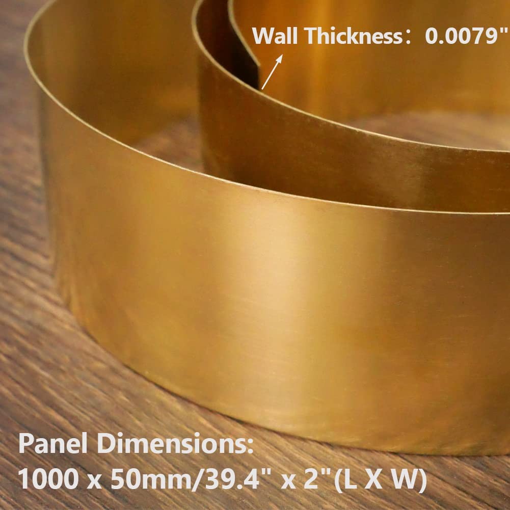Copper Metal Brass Sheet Roll, 32 Gauge, 2 inch x 40 inch, Free-Cutting Strip