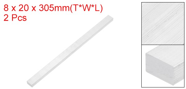 2Pcs Square 6063 Aluminum Flat Bar 5/16″ Thickness 3/4″ Width 12″ Length