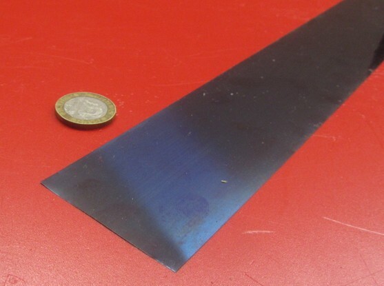 1095 Hard Blue Tempered Spring Steel Shim .050″ Thick x 2.00″ Width x 300″ Long