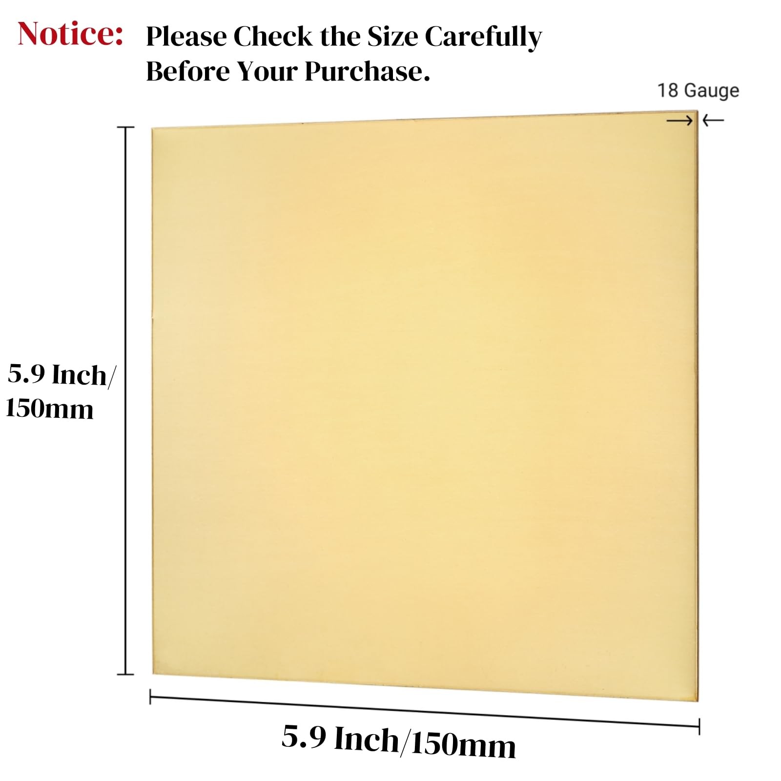 3 Pcs 5.9″×5.9″ Brass , 18 Gauge(1mm) Thickness Brass Metal, No Scratches, Do…
